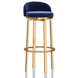 JAVYPPT Bar krukken set draaibare barkrukken met lage rug moderne barstoelen met gouden basis gestoffeerd fluweel comfortabele keuken eiland krukken (1 stuk, hoogte 65 cm)