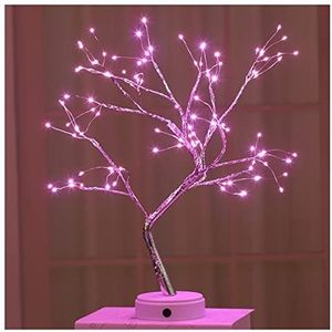 Veren vloerlamp Tafelblad Bonsai Lamp Boom Lamp DIY Kunstlicht Boom Licht Touch Schakelaar Batterij USB Operated LED Nachtlampje Slaapkamer Decor(Color:108 leds pink)