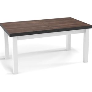 WFL GROUP Moderne rechthoekige uittrekbare eettafel - ruimtebesparend - witte houten poten - 200 tot 300 cm - gemaakt in EU - 200 x 100 cm - Arvadonna Chestnut