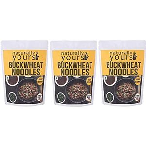 Naturally Yours Buckwheat Noodles | No Refined Flour, Not Fried, Vegan, No Preservatives, Includes Seasoning Pack Inside | (Pack of 3 & Each Pack Contains 180g)