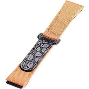 Kijk naar bands Horlogebanden 25MM heren nylon canvas stiksels lederen horlogeband accessoire man horlogeband vervangende riem Vrijetijdsplaatsen (Color : Orange, Size : 25mm)