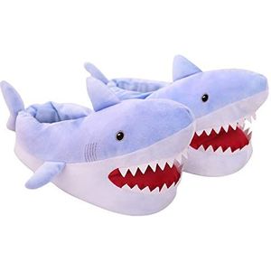 Cartoon blauwe haai pantoffels voor grappige en schattige koeiendieren pantoffels Comfort Foam Ondersteuning voor Vrouwen Mannen Meisjes Leuke Pluche Slippers Kerstmis Halloween Pasen Geschenken