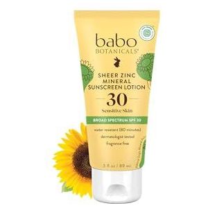 Babo Botanicals Transparante zink lotion SPF 30, parfumvrij, 90 ml, beste natuurlijke minerale zonwering, niet nano, gevoelig