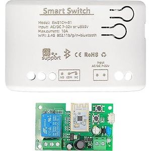 Pesfehhy 7V-32V Module Kunststof Module met Case WiFi+Bluetooth 1CH Afstandsbediening Relais voor Home
