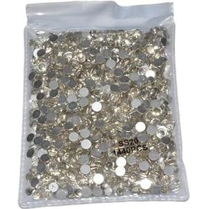 Glitter Crystal Nail Art Steentjes SS3-SS30 Plaksteen Clear Niet Hot Fix Steentjes Lijm Op Nail Art Decoraties-Clear SS20 1440pcs