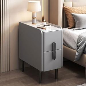 ZYDZ Nachtkastje, 2 lades nachtkastje mode monteren opbergkast, moderne kleine nachtkastjes voor slaapkamer, woonkamer en hal (kleur: grijs, maat: 20 x 40 x 50 cm)
