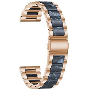 LUGEMA 22mm 20mm Legering Met Hars Armband Compatibel Met Garmin Horloge Band Venu 2/1/Venu2 Plus/SQ/Vivoactive 4 3 Metalen Band Meerdere Kleur Riem (Color : Rose gold Style4, Size : For Venu2 Plus