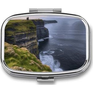 County Clare The Cliffs Pillendoosje Pil Case Leuke Pil Organizer Pil Houder Geneeskunde Pil Organizer Pil Container Dagelijkse Pil Organizer Kleine Pillendoos Pil Case voor Portemonnee Pocket