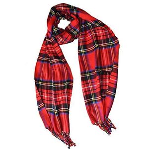 KGM Accessories Super zachte Schotse Tartan kasjmier geruite sjaal - Tartan Sjaals voor Mannen Vrouwen (Red Stuart)