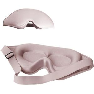 3D slaapmasker, oogmasker voor slaap, traagschuim, oogschaduw, wasbaar, ademend, ooglapje, draagbare blinddoek op reis (roze, 4 stuks)