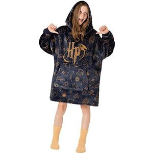 Harry Potter Vuddie oversized deken hoodie kinderen marine of witte fleece Een maat