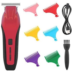 Tondeuse voor mannen, professionele Electirc tondeuse kapperszaak oplaadbare baard haartimer voor mannen (rood)