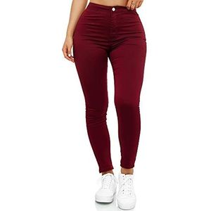 Elara Dames Jeans Hoge Taille Slim Fit Chunkyrayan JS710-13 Wine 38 (M)