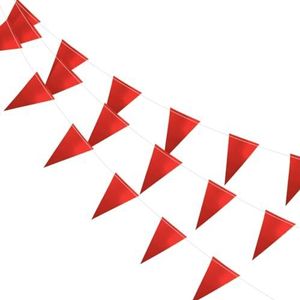 Rode Slingers Vlaggenlijn Rood Verjaardag Slinger Verjaardag Versiering Feest Valentijn Versiering Decoratie Rood - 10 Meter