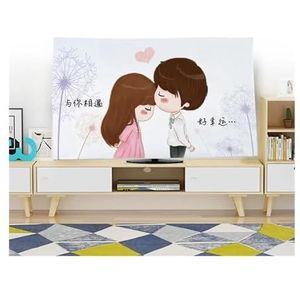 WLTYSM TV Cover TV Cover Bescherming Stofkap Huishoudelijke Opknoping TV Stof Polyester Cover Doek 19-70 Inch Universele Decoratie TV Display Beschermers (Z, 50 inch)