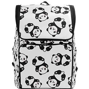 Jeansame Rugzak School Tas Laptop Reizen Tassen Vintage Leuke Panda's Zwart Wit voor Kid Jongen Meisje Vrouwen Mannen