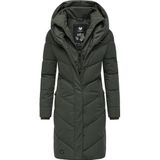 Ragwear - Natalka - Gewatteerde Jas - Donkergroen - Lange Pasvorm