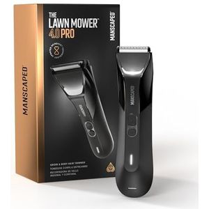 MANSCAPED® The Lawn Mower® 4.0 PRO - Lies- en lichaamshaartrimmer, vernieuwd SkinSafe®-trimmermes, waterdichte trimmer, USB-C en draadloos opladen, scheerapparaat voor heren met reisvergrendeling