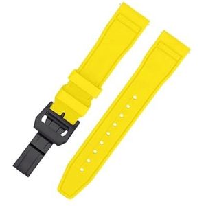 Jeniko Quick Release Fluororubber Horlogeband 20mm 21mm 22mm Duiken Waterdichte FPM/FKM Horlogebanden Compatibel Met IWC Horlogeband (Color : Yellow Black, Size : 22mm)