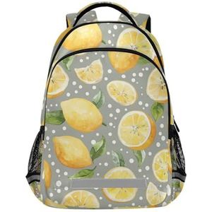 Wzzzsun Polka Dots Citroenen Oranje Fruit Rugzak Boekentas Reizen Dagrugzak School Laptop Tas Voor Tieners Jongen Meisje Kinderen, Leuke mode, 11.6L X 6.9W X 16.7H inch