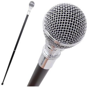Mic Drop-wandelstok - Zing Terwijl Je Wandelt Met Deze Microfoonvormige Wandelstok. Droomstok voor Karaokeliefhebbers 95 cm