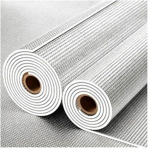 HBOOMOEM Folie Isolatie Warmtereflecterende，Warmte-Isolatie Aluminiumfolie Radiator，Radiatorfolie Voor Thuis，Geschikt Voor Autoruiten, Vloeren, Busjes, Muren En Daken.(500CM/196.9IN,2CM/0.79IN)