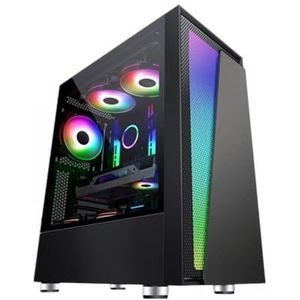Mid-Tower Computerbehuizing ATX, M-ATX, ITX, Gehard Glazen Zijpaneel Mid-Tower Gaming PC Behuizing, Ondersteunt Radiatoren Tot 165mm Ondersteunt Waterkoeling