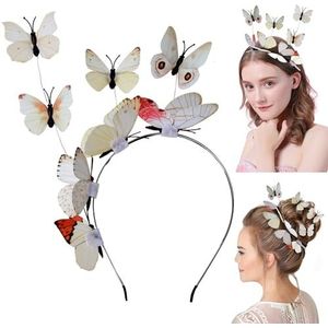 Elegante hoofdband met vlinderthema voor dames, creatief kostuumaccessoire voor feestjes, Medium, Kunststof, geen edelsteen