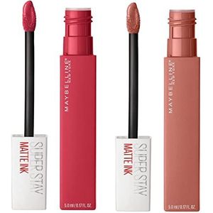 Maybelline New York Superstay mat inkt lip kleur kleur 65 sedupress superstay mat inkt lip kleur 8 80 regel - 2 lippenstiften met puntige applicator