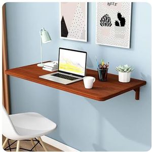 Wandtafel Inklapbaar，Drijvend Wandbureau，Wasserij Klaptafel，Wandbureau Neerklapbaar，Drijvend Kaartbureau，Geschikt Voor Studeerkamer, Slaapkamer, Balkon.(Brown,60 * 30cm/23.6 * 11.8in)