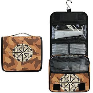 Camouflage bruin opknoping opvouwbare toiletpot cosmetische make-up tas reizen kit organizer opslag waszakken tas voor vrouwen meisjes badkamer