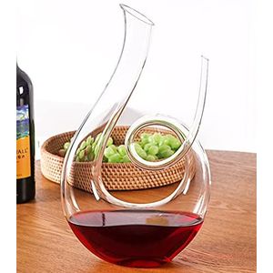 Wijnkaraf - 100% loodvrij kristalglas wijnkaraf handgeblazen rode wijnkaraf karaf (spiraalvormig)