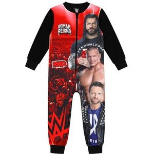 WWE Jongens Wereld Worstelen Entertainment Fleece Slaappakje Kids Onesie, Rood, 8-9 jaar