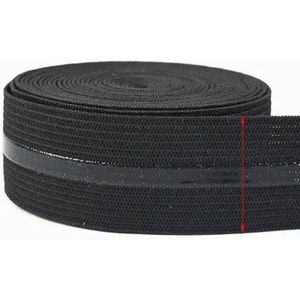 2/5/10M Zwart Wit Elastische Band 1-5cm Siliconen Antislip Rubberen Lint Ondergoed Rok Sportkleding Polser DIY Naaimateriaal-EB034-Zwart-25mm-5Meter