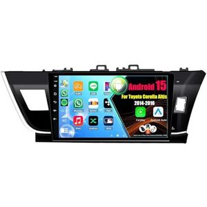 Android 15 Autoradio Voor Toyota Corolla Altis 2014-2016 met Draadloze Carplay Android Auto, 10 Inch Autoscherm Soporta Bluetooth WIFI GPS FM/RDS(RHD,8Core(8+128GB))