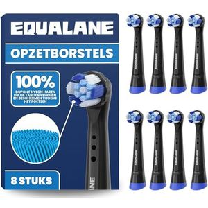 EQUALANE - Opzetborstels - Zwart - Geschikt voor Oral B iO tandenborstels - 8 Stuks