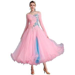 MLYYX Geborduurde Salon Dansjurken Strapless Modern Competitie Kostuum Professionele Tango Kleding Nationale Normen Wals Danskleding