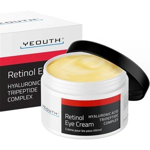YEOUTH Retinol Oogcrème met Hyaluronzuur, Oogcrème voor Rimpels, Donkere Kringen en Wallen Onder de Ogen, Oogcrème Huidverzorging voor de Nacht, Huidverzorging voor Mannen en Vrouwen 60ml