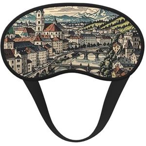 Slaapoogmasker voor dames en heren, zacht, comfortabel slaapmasker, verduisterend, slaapoogbedekking voor reizen, yoga, dutje, werk, landschapsschilderkunst