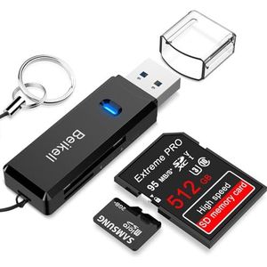 USB 3.0 Kaartlezer, Beikell High Speed SD/Micro SD Kaartlezer - Ondersteunt SD / Micro SD / TF / SDHC / SDXC / MMC - Compatibel met Windows/Mac/OS enz.