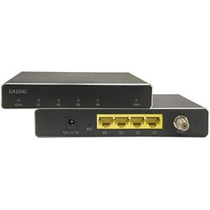 GIGA Copper G4204C - G.hn Wave2 EoC Modem - Gigabit Ethernet Over Coax Adapter Bridge (1600 Mbps, latency <1ms, 2-200MHz, 4xGE)