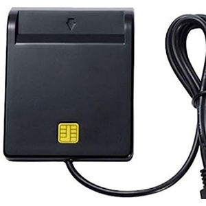 Eighosee USB Smartcardlezer Atm Bank Belastingaangifte Ic-kaartlezer Id Apparaat Connector Authenticator ID-kaart Smart Card Reader (zwart)