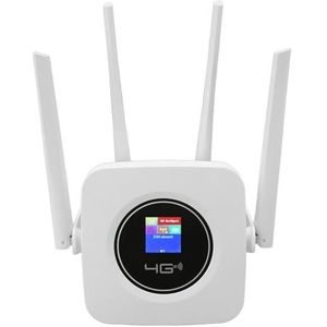 4G LTE Draadloze Router, Mobiele WiFi-hotspot 300Mbps 2.4G 100‑240V Hoge Gevoeligheid Lange Afstand Professional met SIM-kaartsleuf voor Kantoor (EU-stekker)