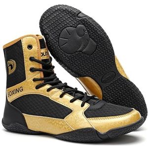 Hiuzylqx Heren worstelschoenen High Top Fitness bokslaarzen Antislip comfortabel Vechten voor Gewichtheffen Powerliften Deadlift Squatten,B,39 EU