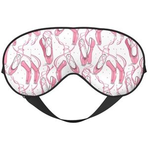 Roze balletschoenen, uniseks, elastisch, verstelbaar gespontwerp, verduisterend, slaapmasker voor thuis, reizen, yoga, kantoor, dutje