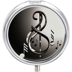 Muziek Symbool Pillendoos Ronde Draagbare Pil Organizer Waterdichte Dagelijkse Vitamine Houder Dozen Creatieve 3 Compartiment Geneeskunde Pil Case voor Portemonnee Of Pocket