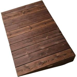 PP-Vic Houten Til Drempel Hellingdeur Gehandicapte Helling Anti-Slip Barrièrevrije Hellingsschuur Oprit Draagbare Toegangsafhelling Gratis Beweging Goede Helper,60×40×140