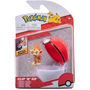Pokémon PKW2657 - Clip and Go Pokéball Set - Pokéball & Panflam, officiële set met figuur