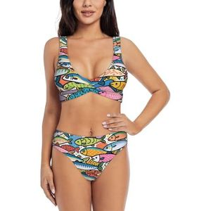 Zelinge Tankbikinitop met hoog getailleerde onderkant, zomers zwempak met twist aan de voorkant, S-XXL