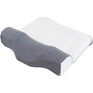Traagschuimkussen for nekpijn, ergonomisch kussen, zij-/rugslaper, upgrade 2-delige nek- en nekkussens met massagemagneten Wasbaar anti-tractie-contourkussen(Grey)